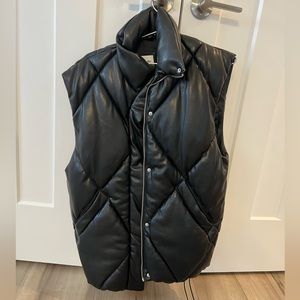 Black vegan leather vest